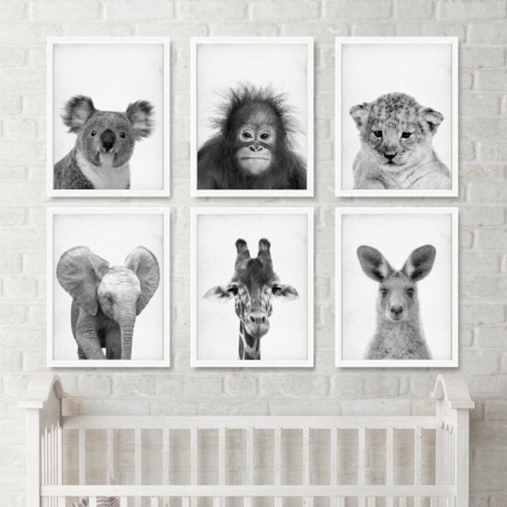 jungle animal nursery prints
