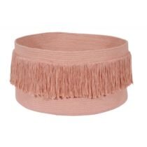 boho fringe basket terracotta