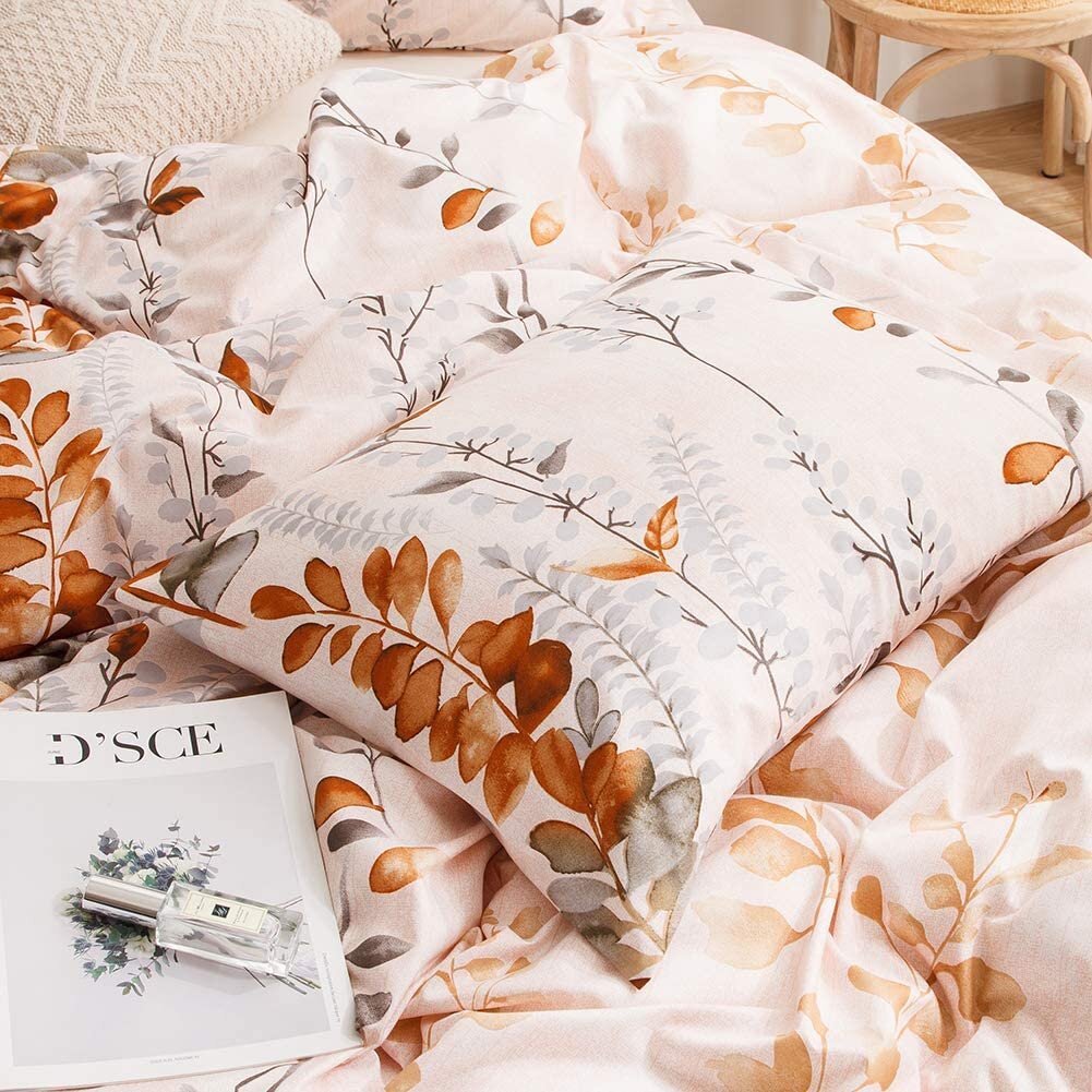 rust floral bedding