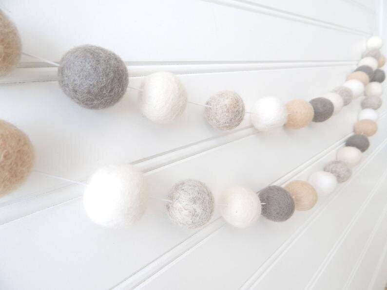 neutral pompom garland