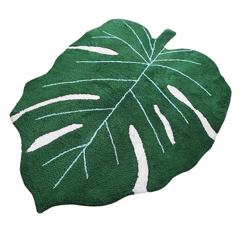 tropical palm leaf area rug