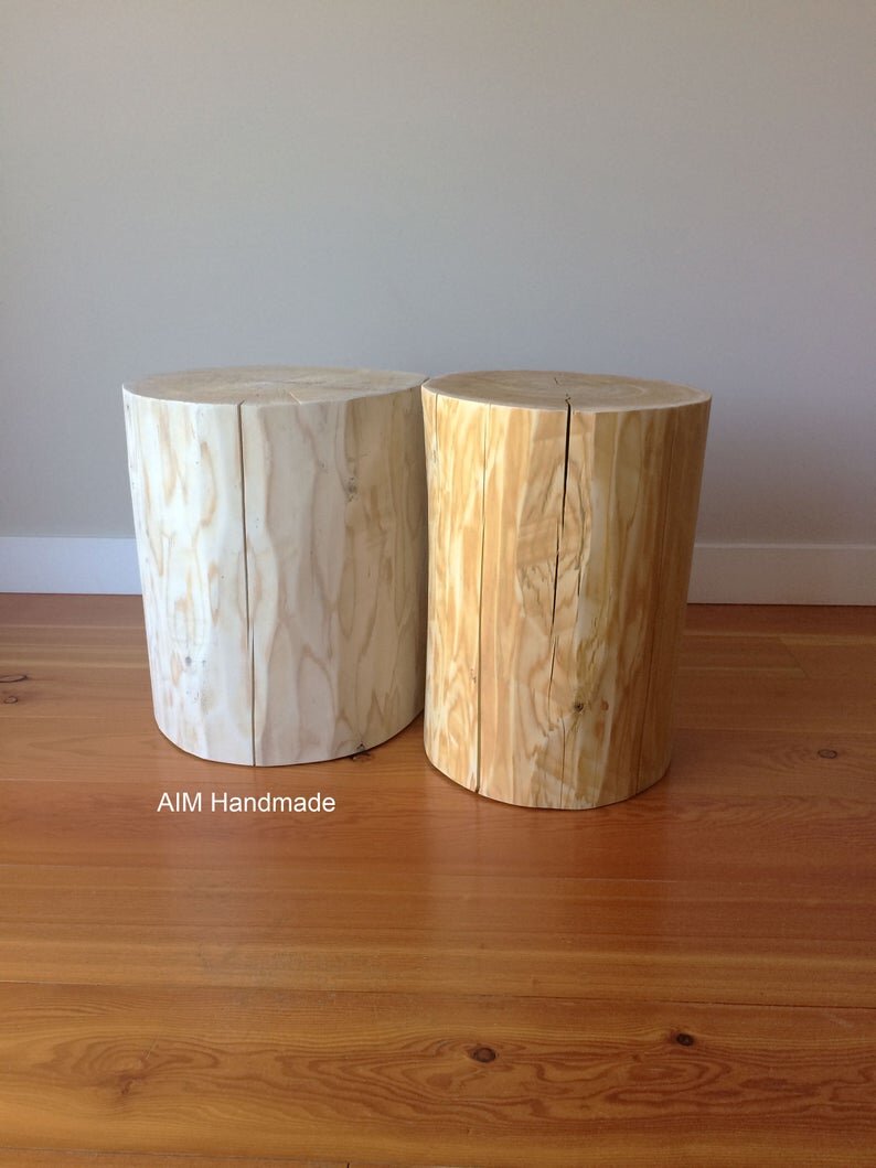 tree stump side table