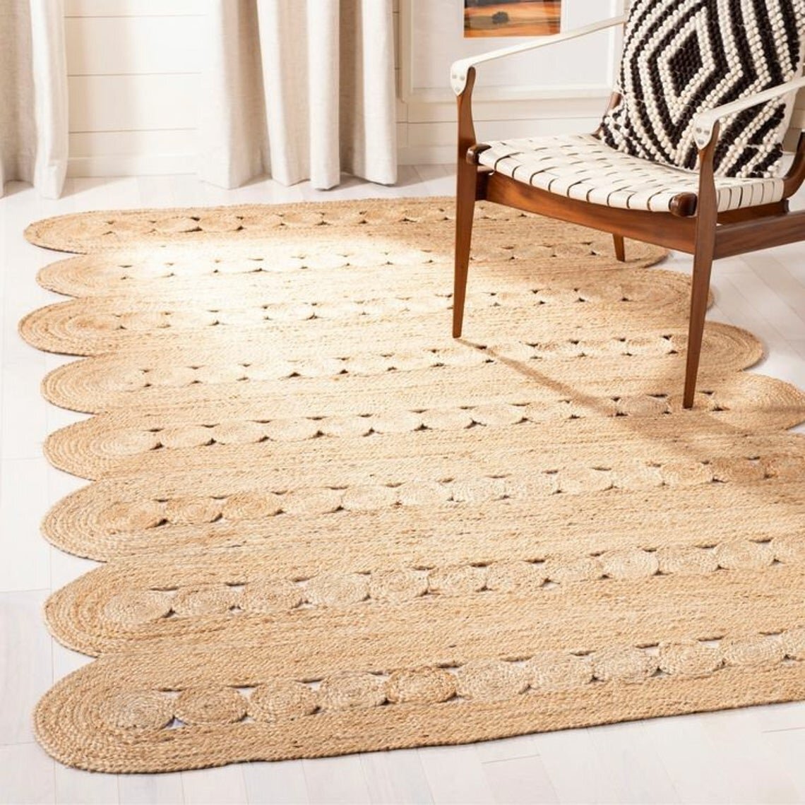 scalloped jute rug