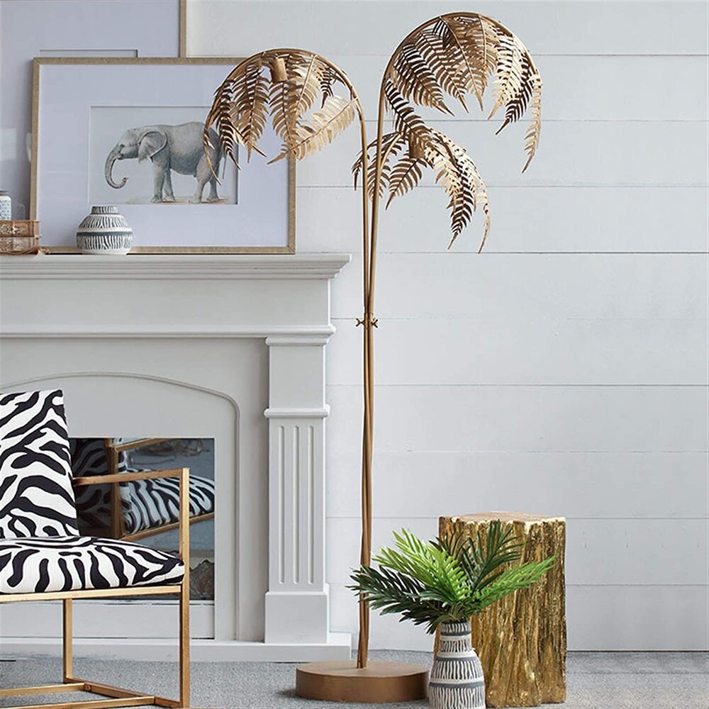 gold palm tree floor lamp