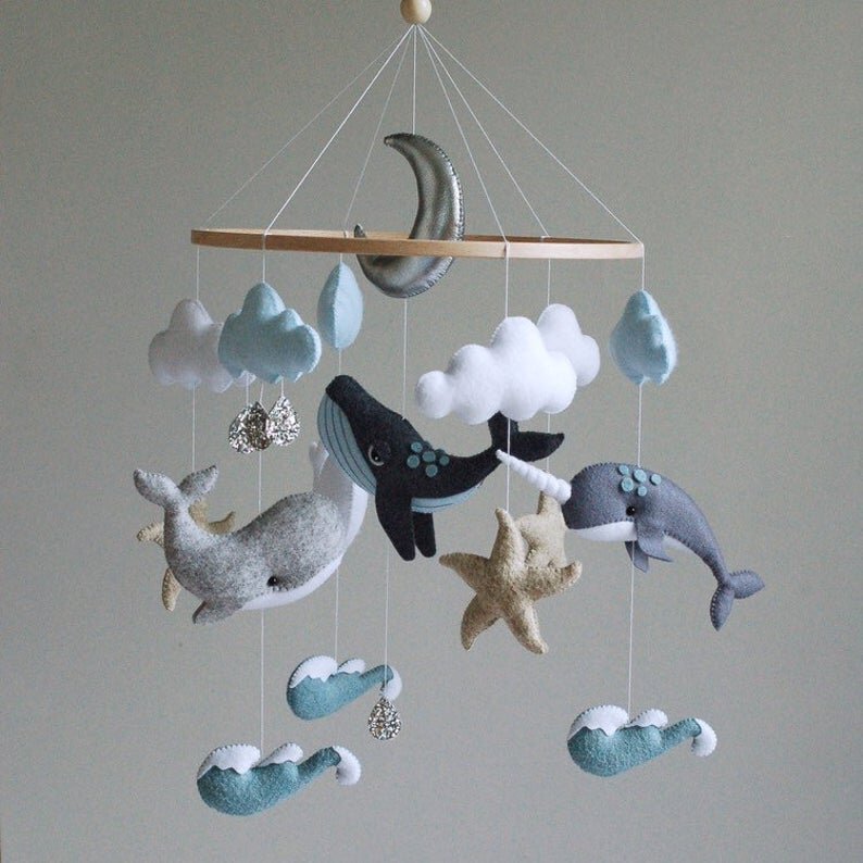 whale baby mobile
