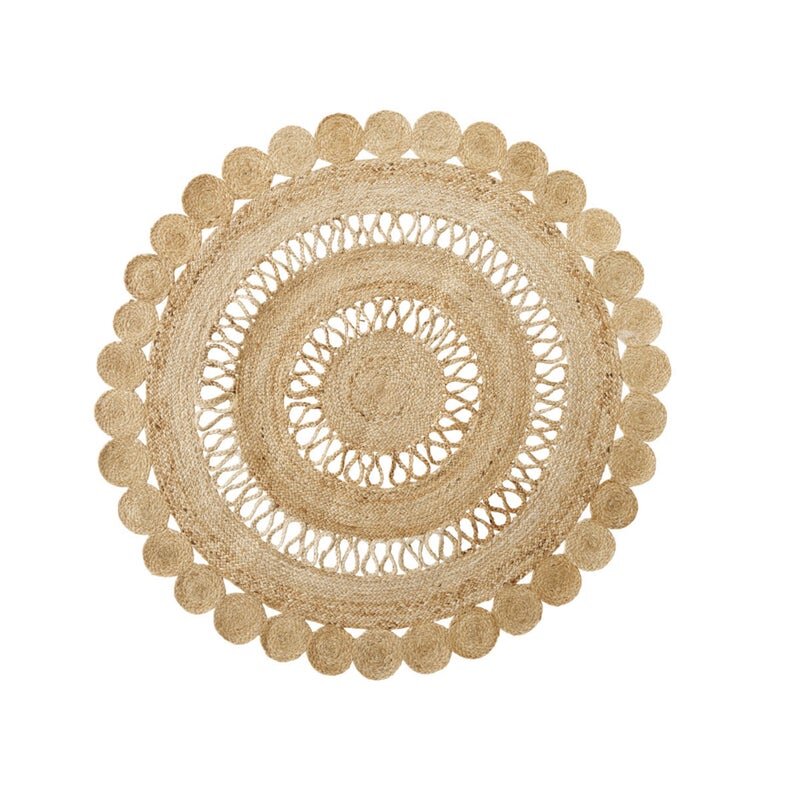 round jute rug lace