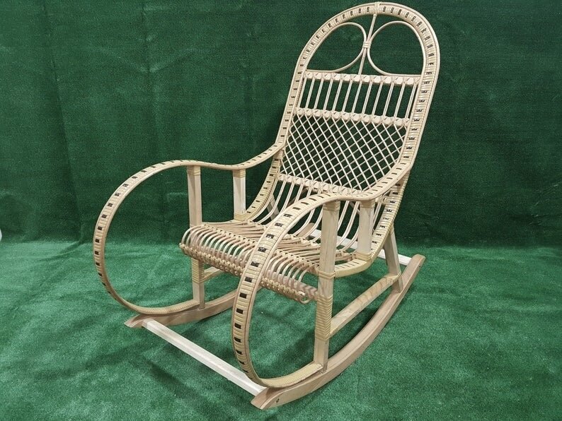 rattan boho rocking chair