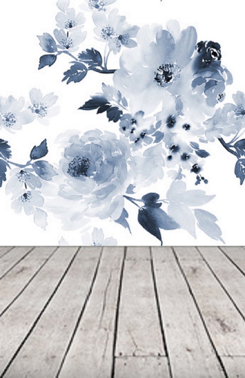 blue floral wallpaper