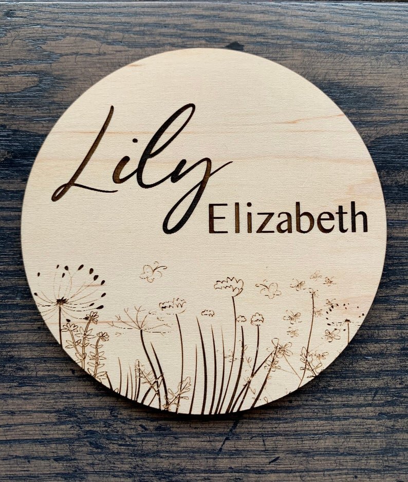 wood engraved birth sign