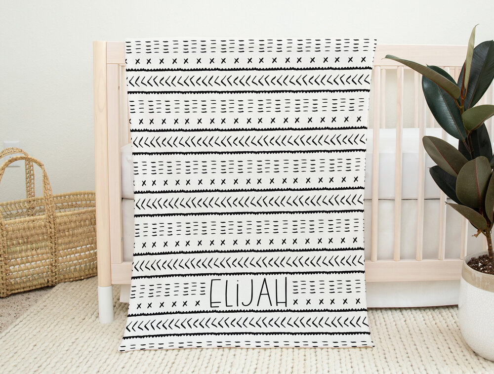 boho tribal personalized baby blanket