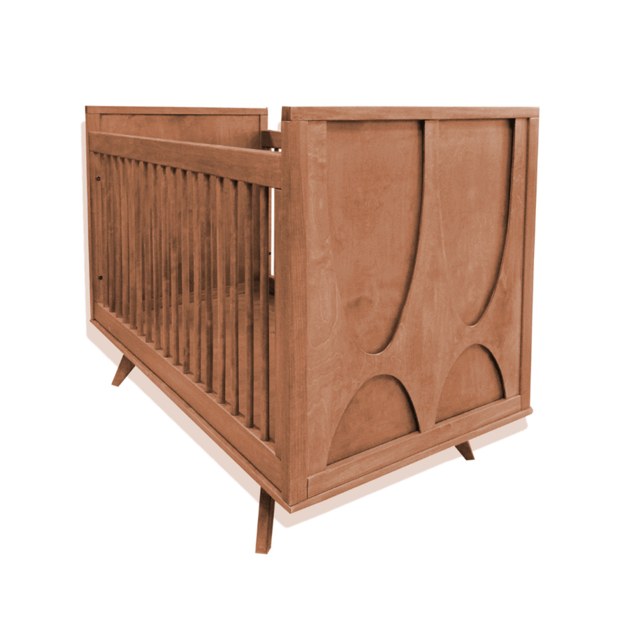 mid century modern wood crib