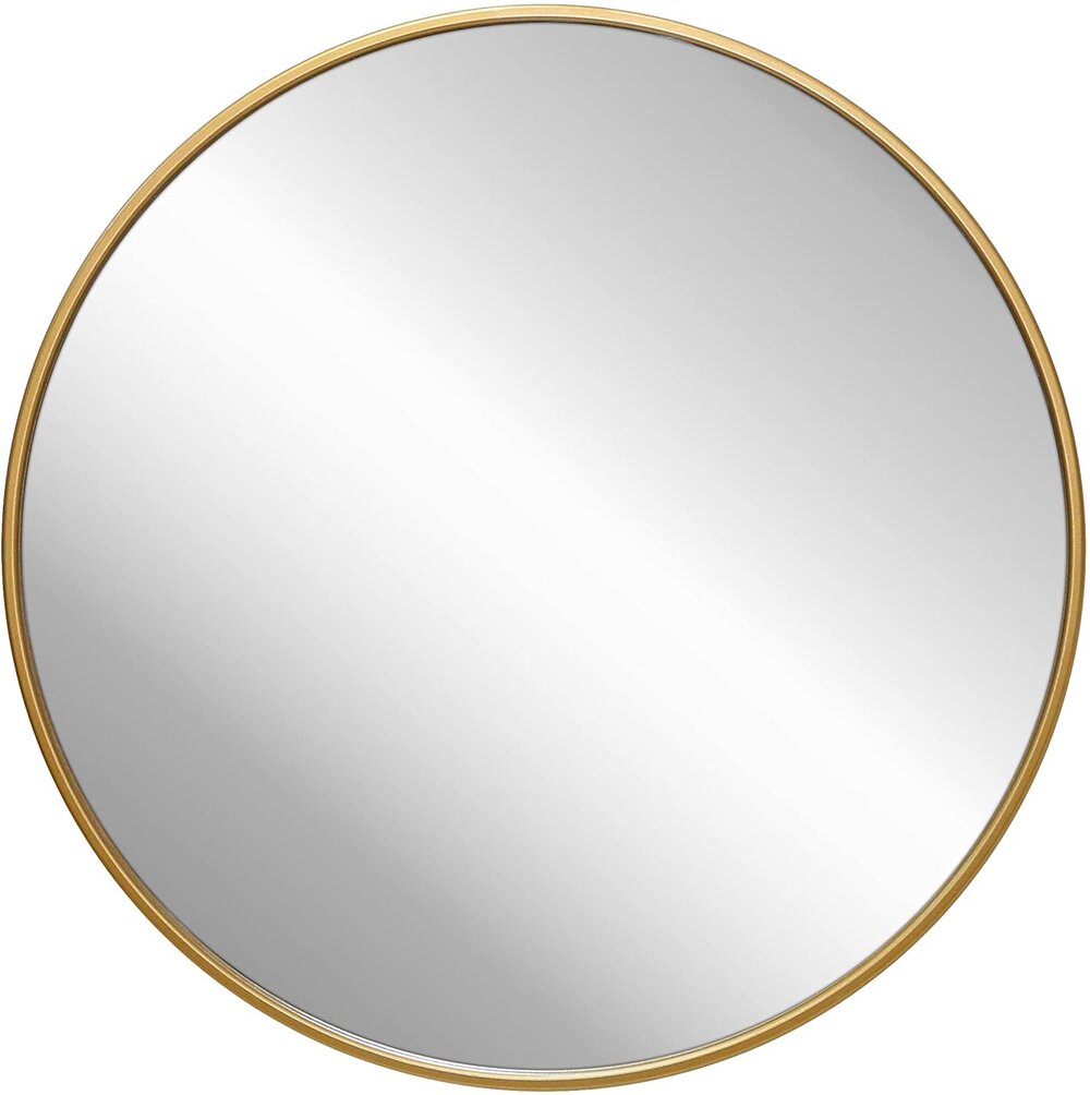 round gold wall mirror