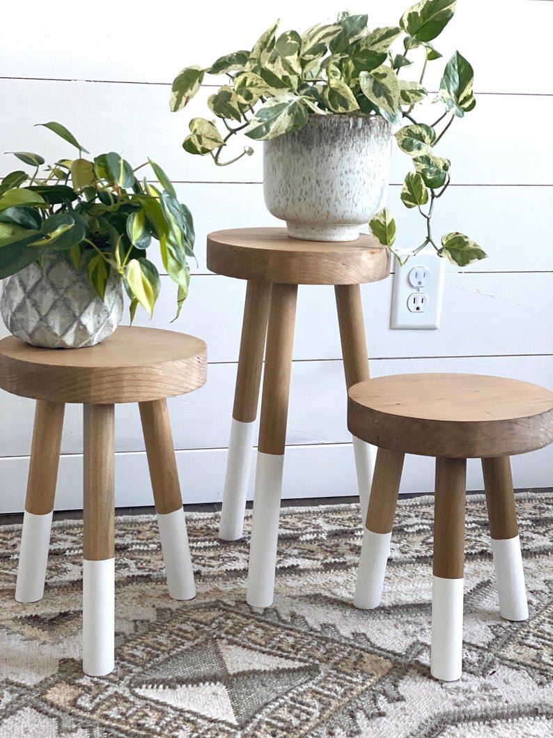 accent stools white dipped