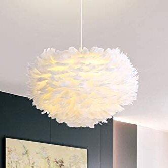 fluffy feather ceiling light