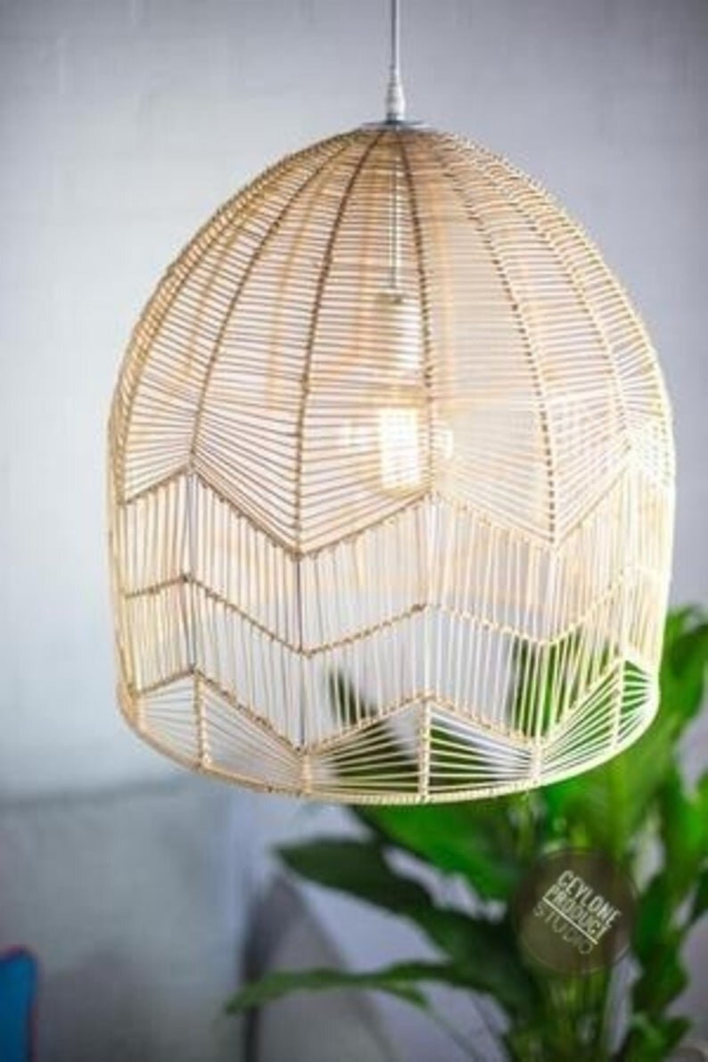 cane basket ceiling light