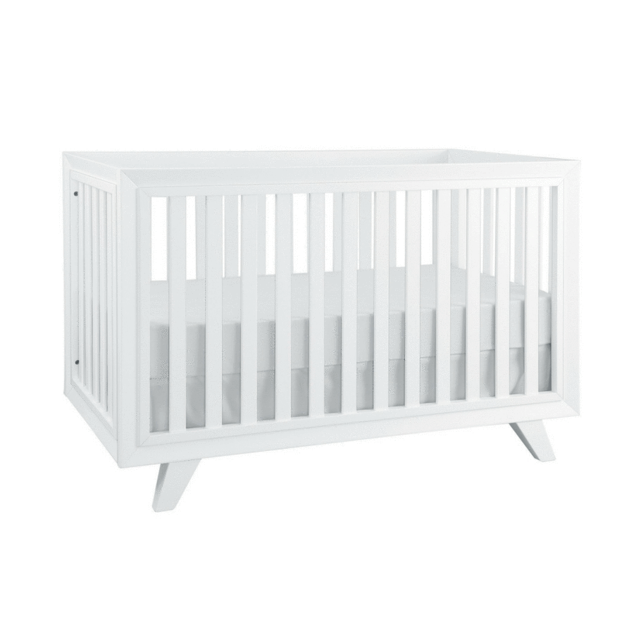white modern crib