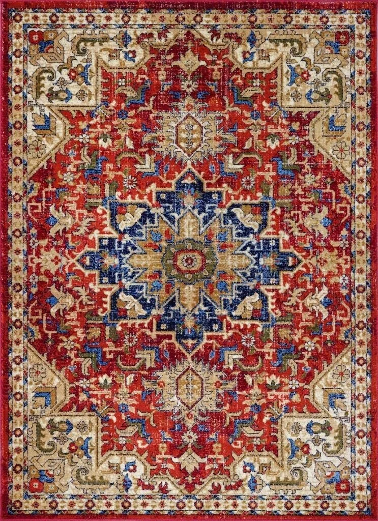 red boho rug