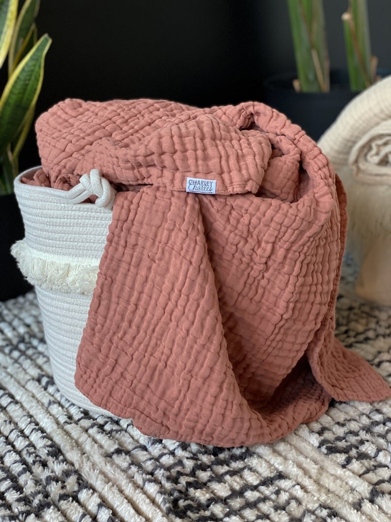 dusty pink twin blanket
