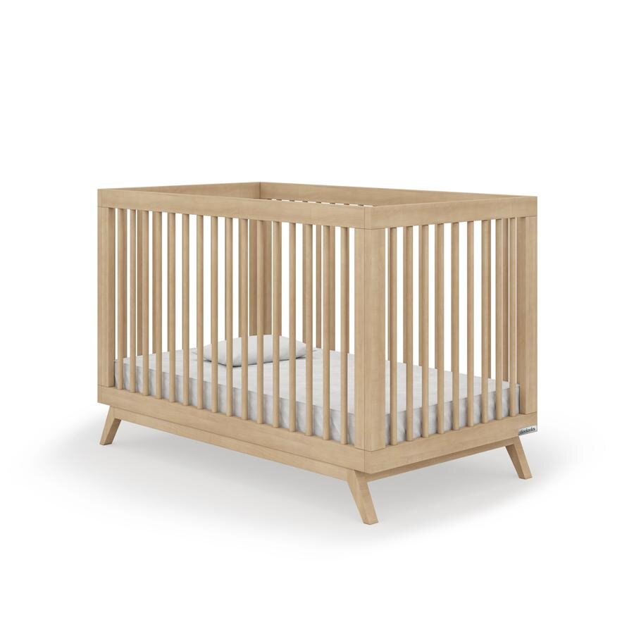 modern light wood crib