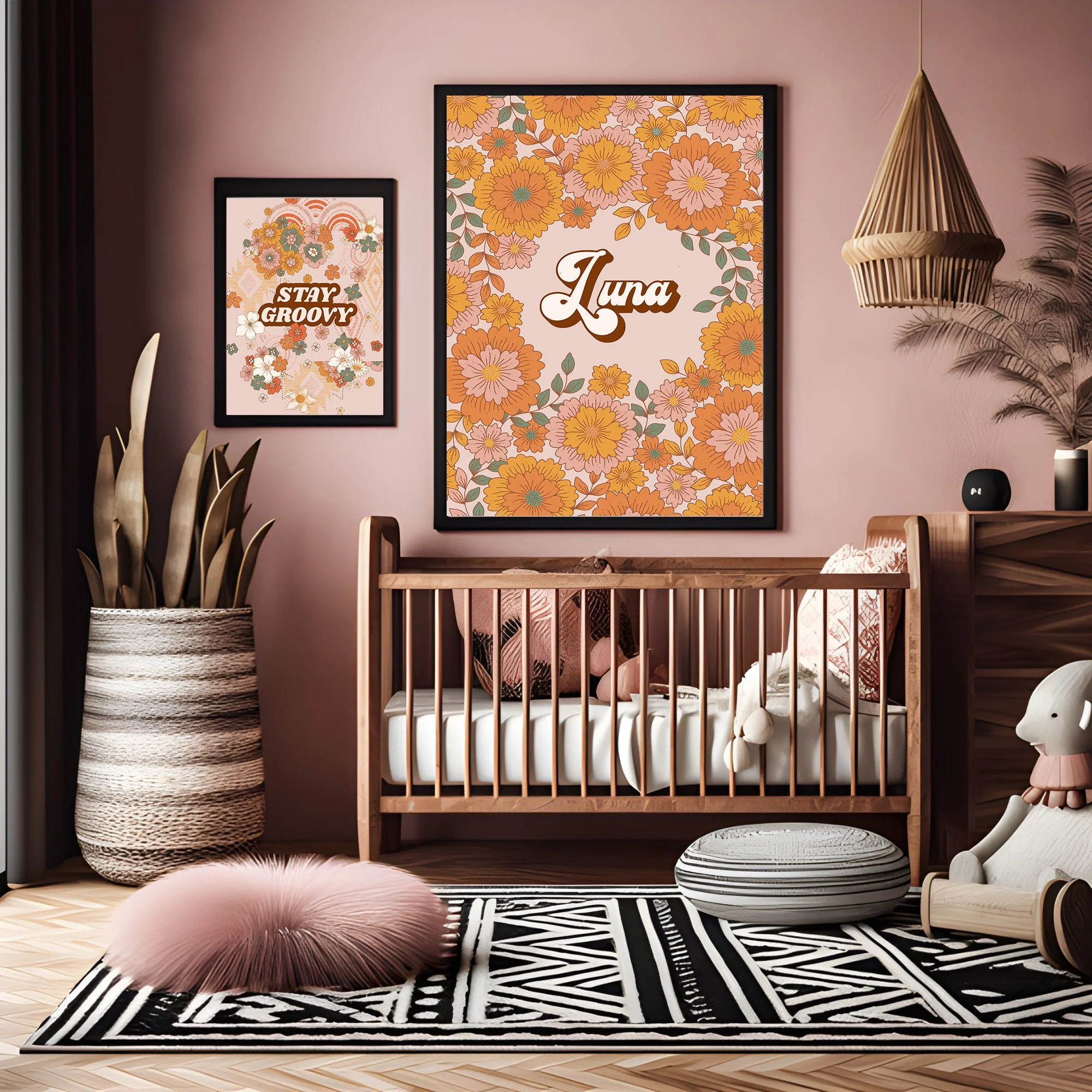 Groovy Baby 3-Piece Art Print — Alphadorable | Custom nursery art and decor