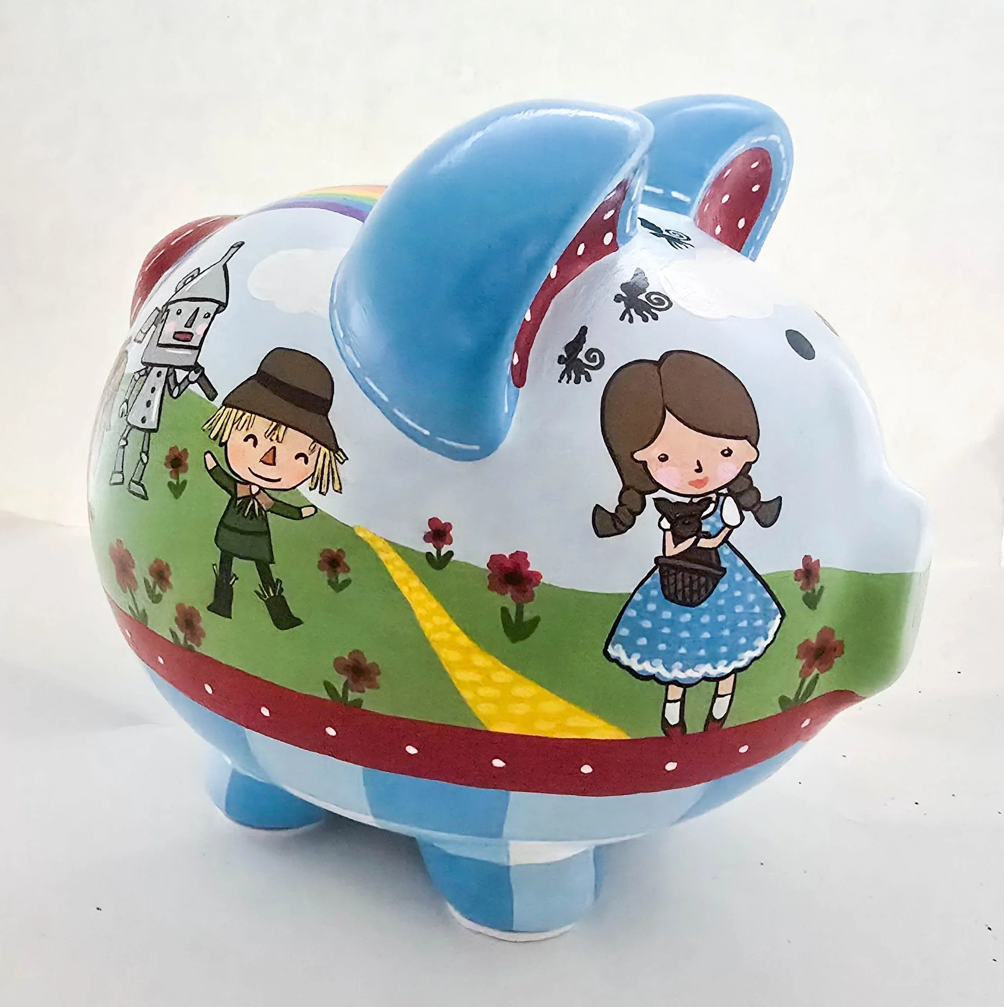 Here is a custom piggy bank I created for a Wizard of Oz fan! 

 #WizardOfOz #wizardofozfan #wizardofozvibes #WizardOfOzMagic #wizardofoztheme #wicked #wickedmusical #wickedmusicalfanart #artist #artistic #artistsoftiktok #artistsoninstagram #nursery
