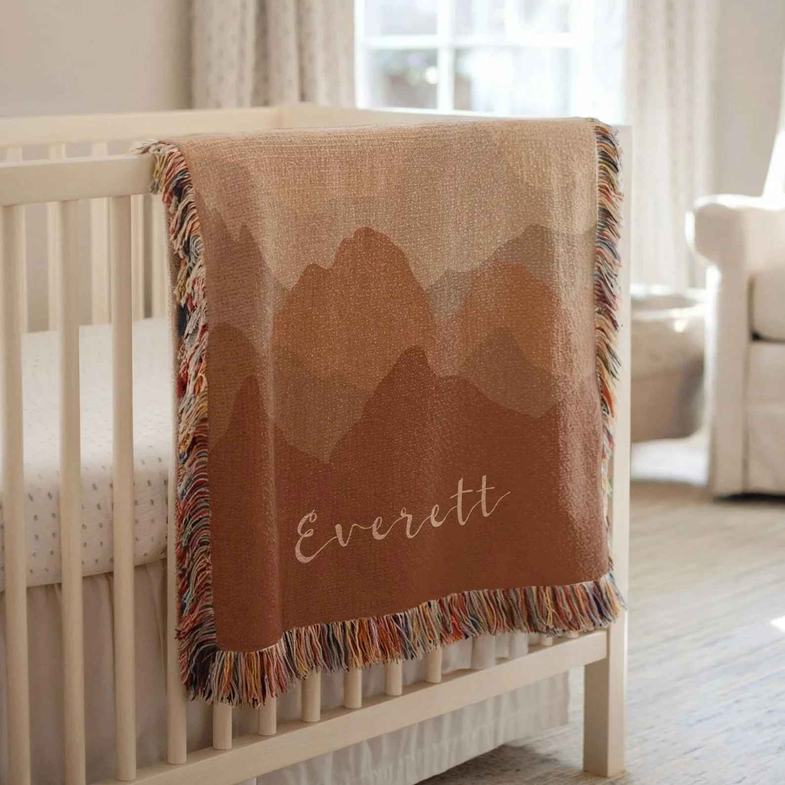 Ombre Mountain Sunset: Heirloom Knit Baby Blanket (Copy)