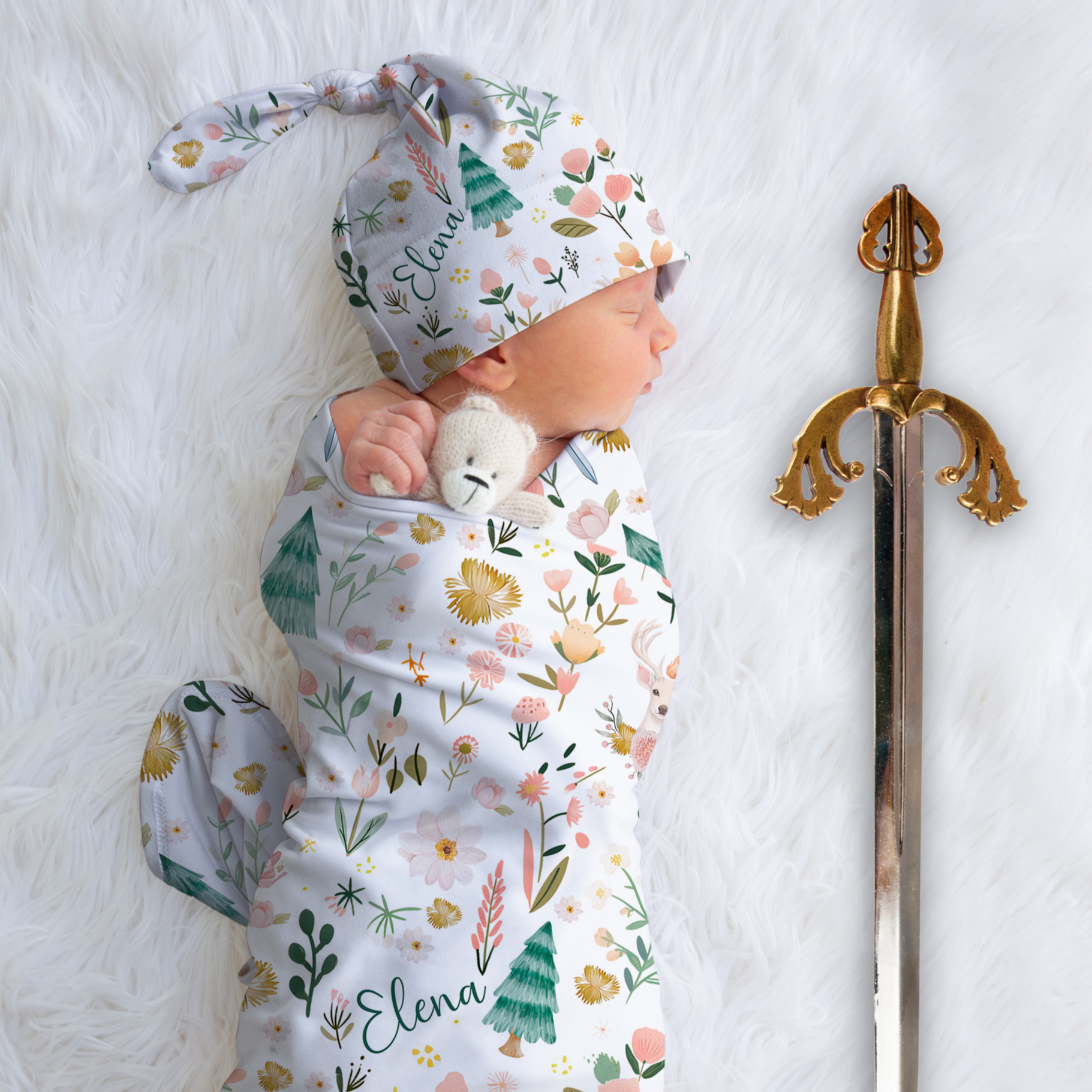 Throne of Glass Swaddle Set: Little Fireheart Personalized Pattern