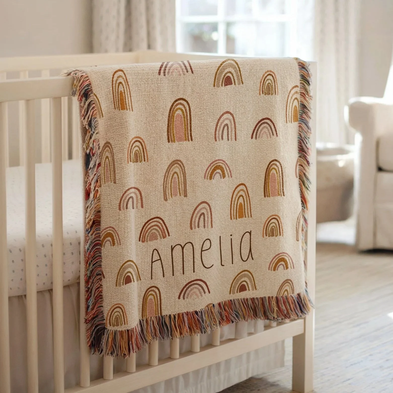 Modern Boho Rainbow: Heirloom Knit Baby Blanket