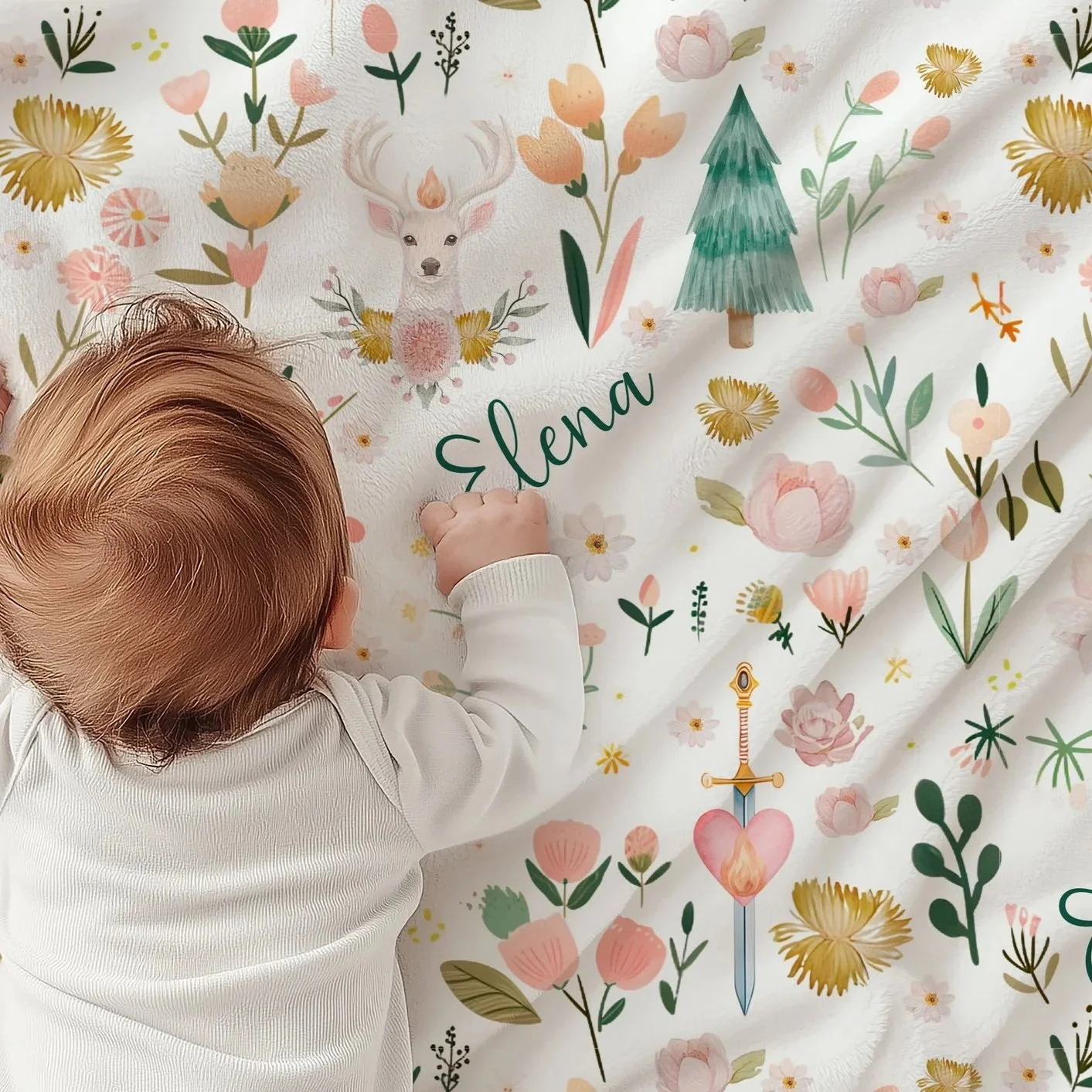 Throne of Glass Baby Blanket: Personalized Fireheart Pattern