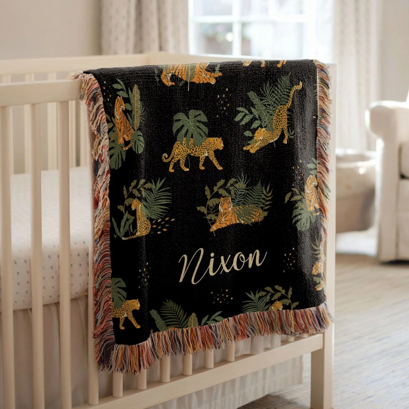 Wild Cats: Heirloom Knit Jungle Baby Blanket