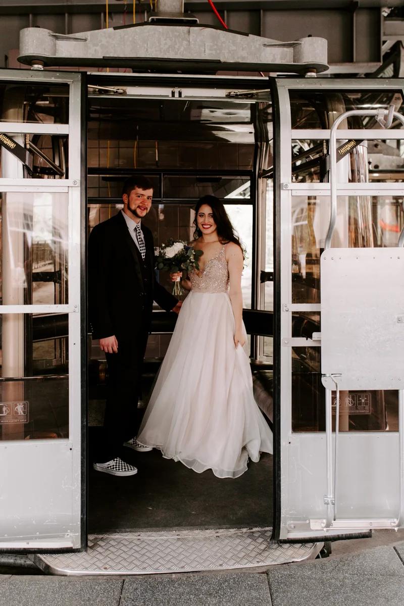 bride groom riding the gondola to wedding in vail colorado-2.jpg