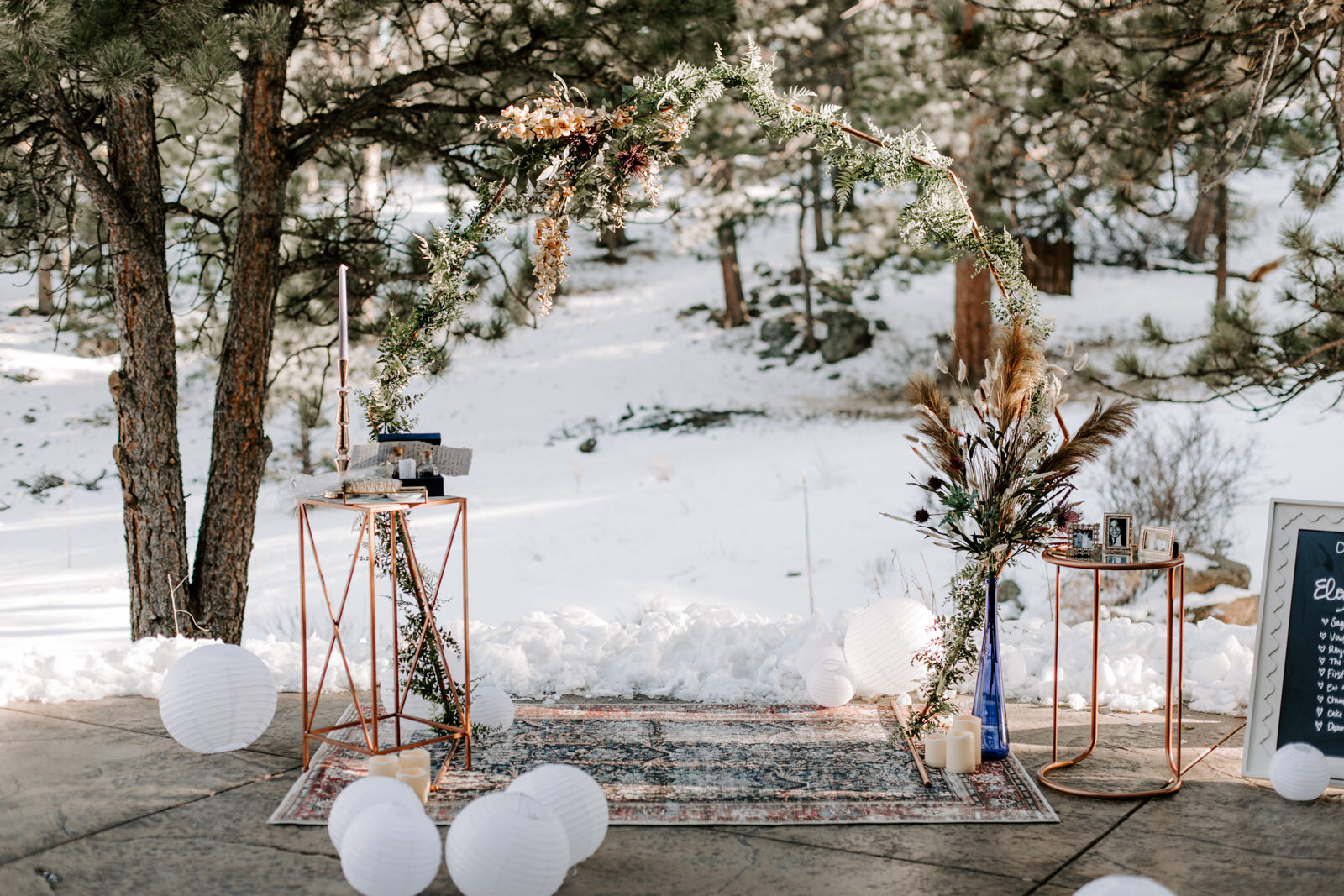 outdoor ceremony details at  Estes Park AirBnB Elopement for an LGBTQ couple with Colorado elopement photographer Diana Coulter