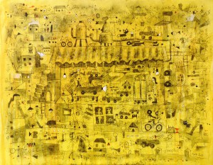 "Parqueo Domestico" Mixed Media 39" x 30.5" NOA