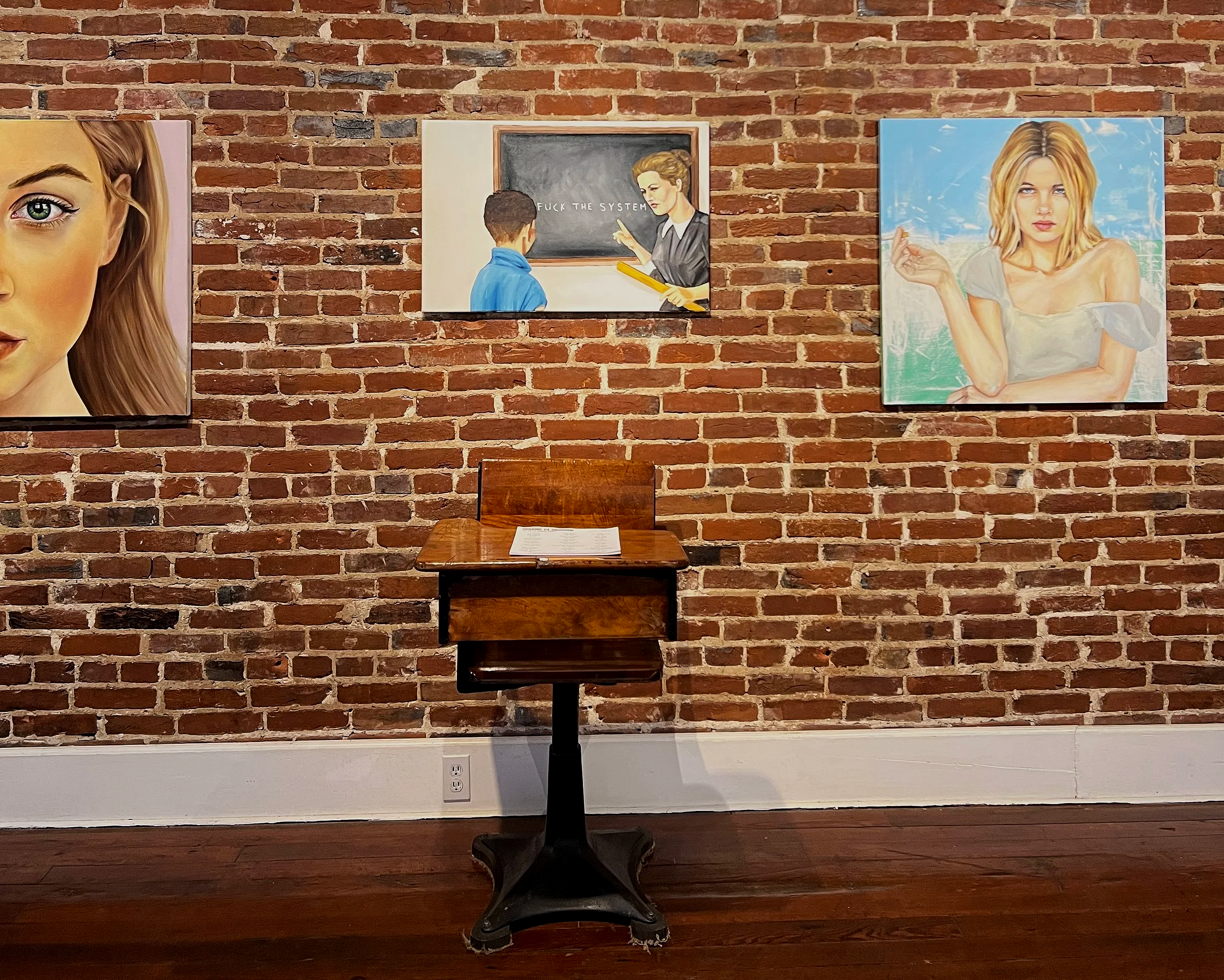 An install shot of three artworks by Cuban American artist Andrés Conde from his solo exhibition Surface & Subtext at Conde Contemporary.
