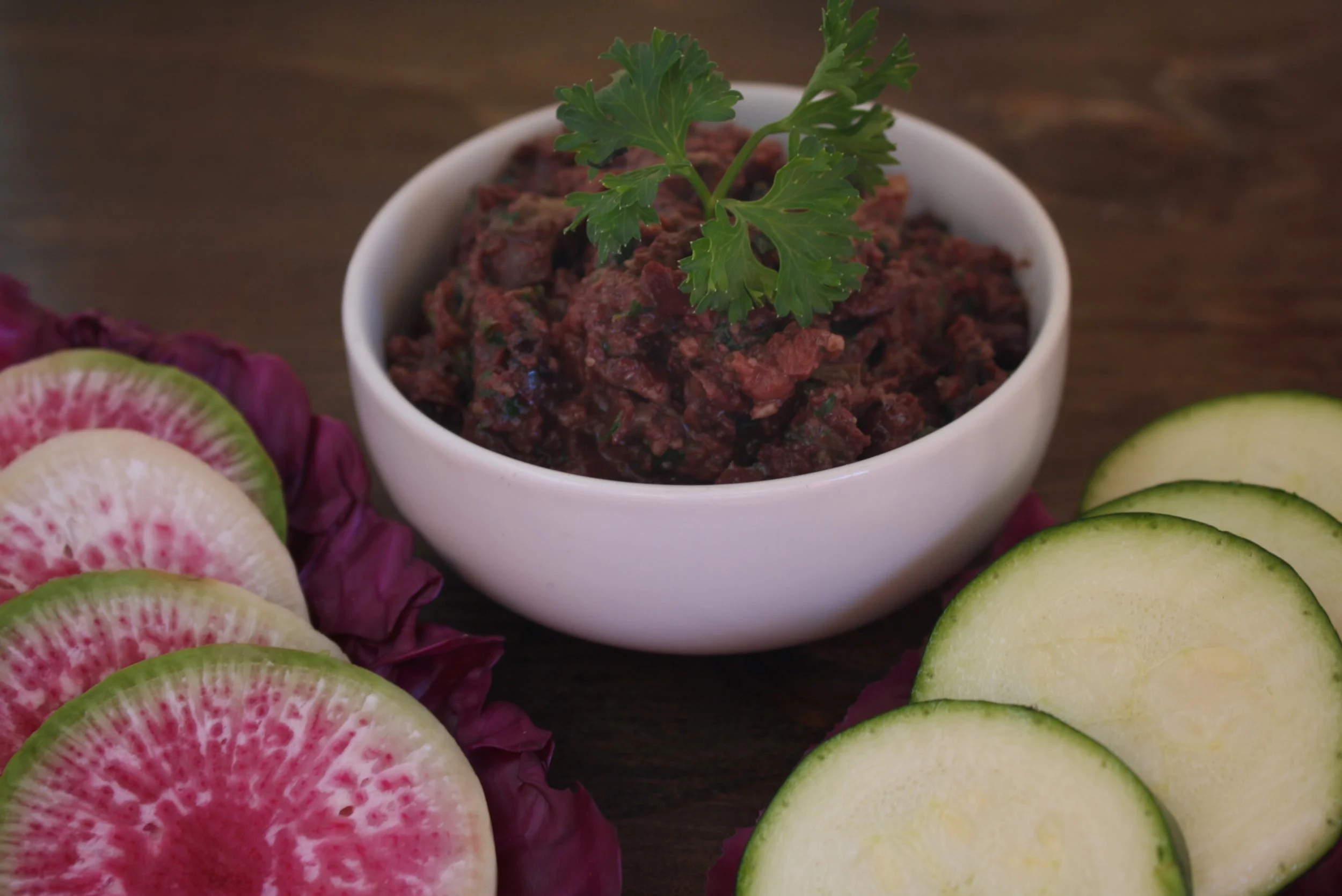 Olive and Caribou Marrow Tapenade