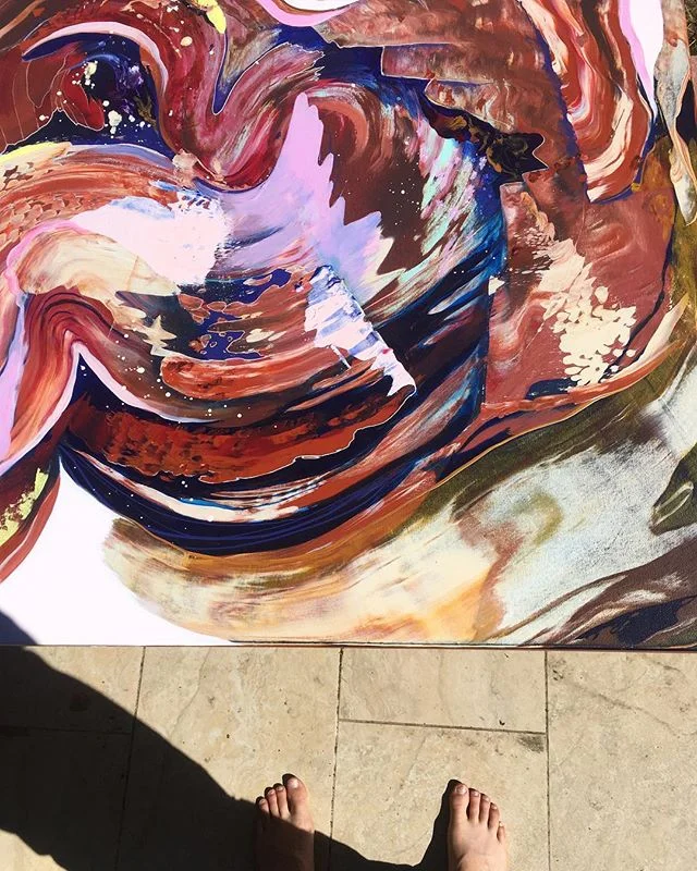 Landing in Santa Fe feels like stepping into this magic swirl painting #artsantafe #santafe #santafeart