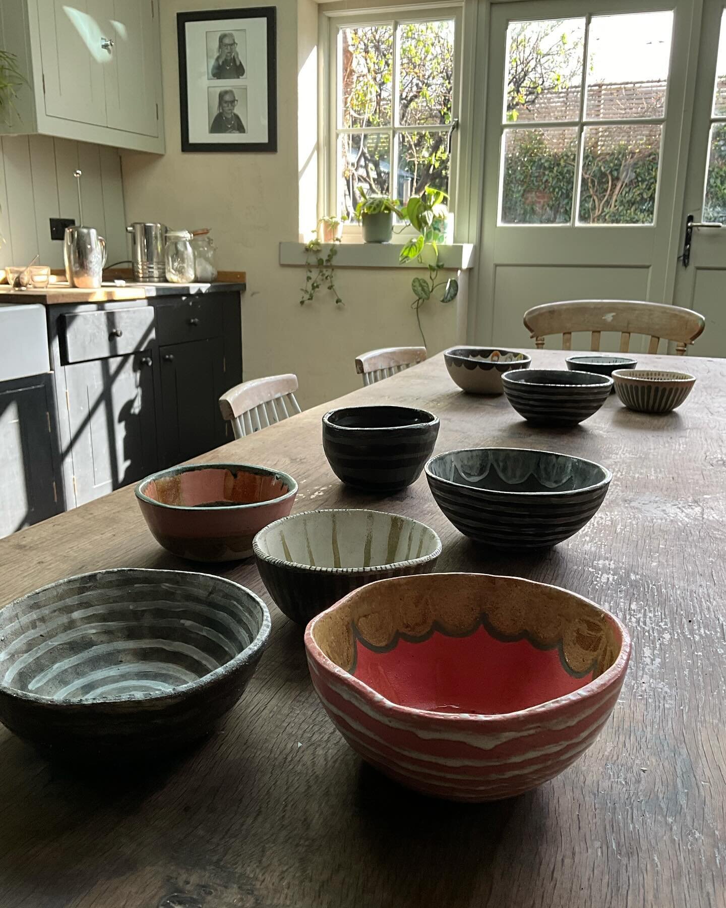 Delightful bowls fresh from the kiln this morning which will be for sale in my online shop later today together with some stoneware houses.

I have decided that I will be listing bowls and stoneware houses as and when they are finished and emerge fro