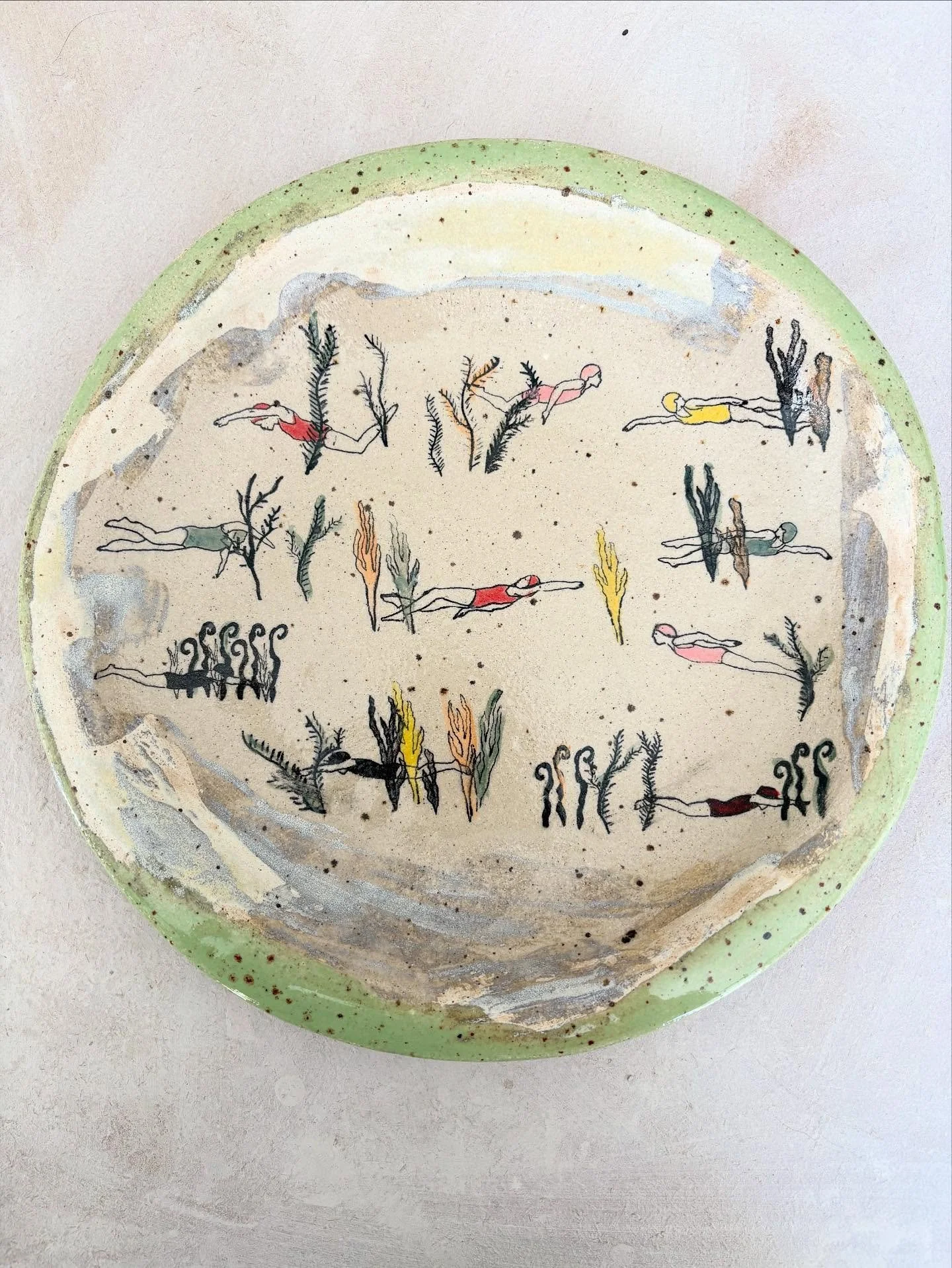 My online shop is now open and full of delights such as this wild swimmers plate. 

Link in bio. 
Ship worldwide. 

#stonewareplate #amandabanhamceramics #illustration #wildswimming #handdrawn #screenprinted #printingonclay #handmadeceramics #ceramic