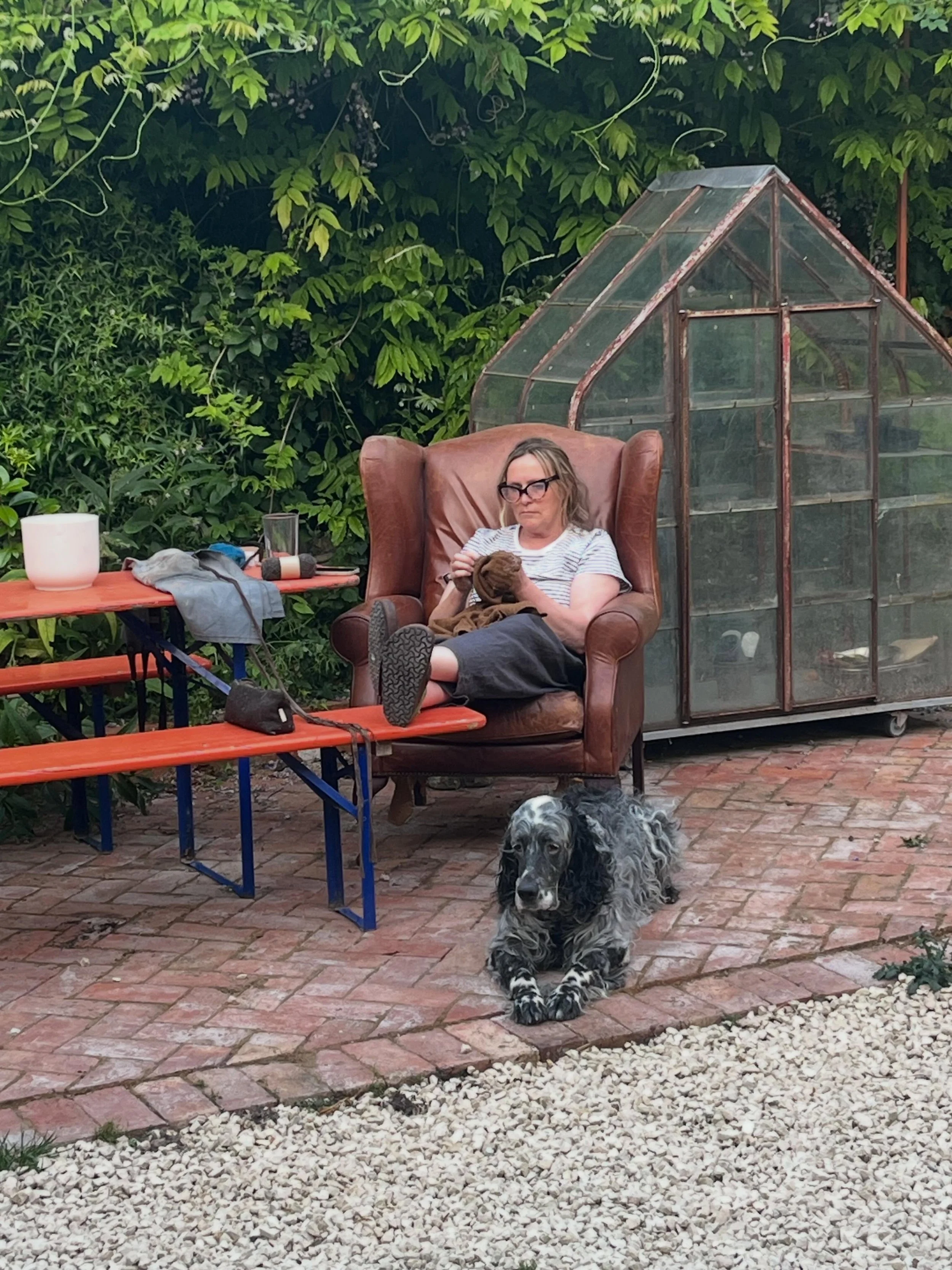 Right here. Right now. 

I am not going to do one of those interminable introduction posts. This is me. I like dogs, pottery, horses,  anything outside &amp; darning. I have a lot of children and a lovely husband. Ask me anything you fancy and have a