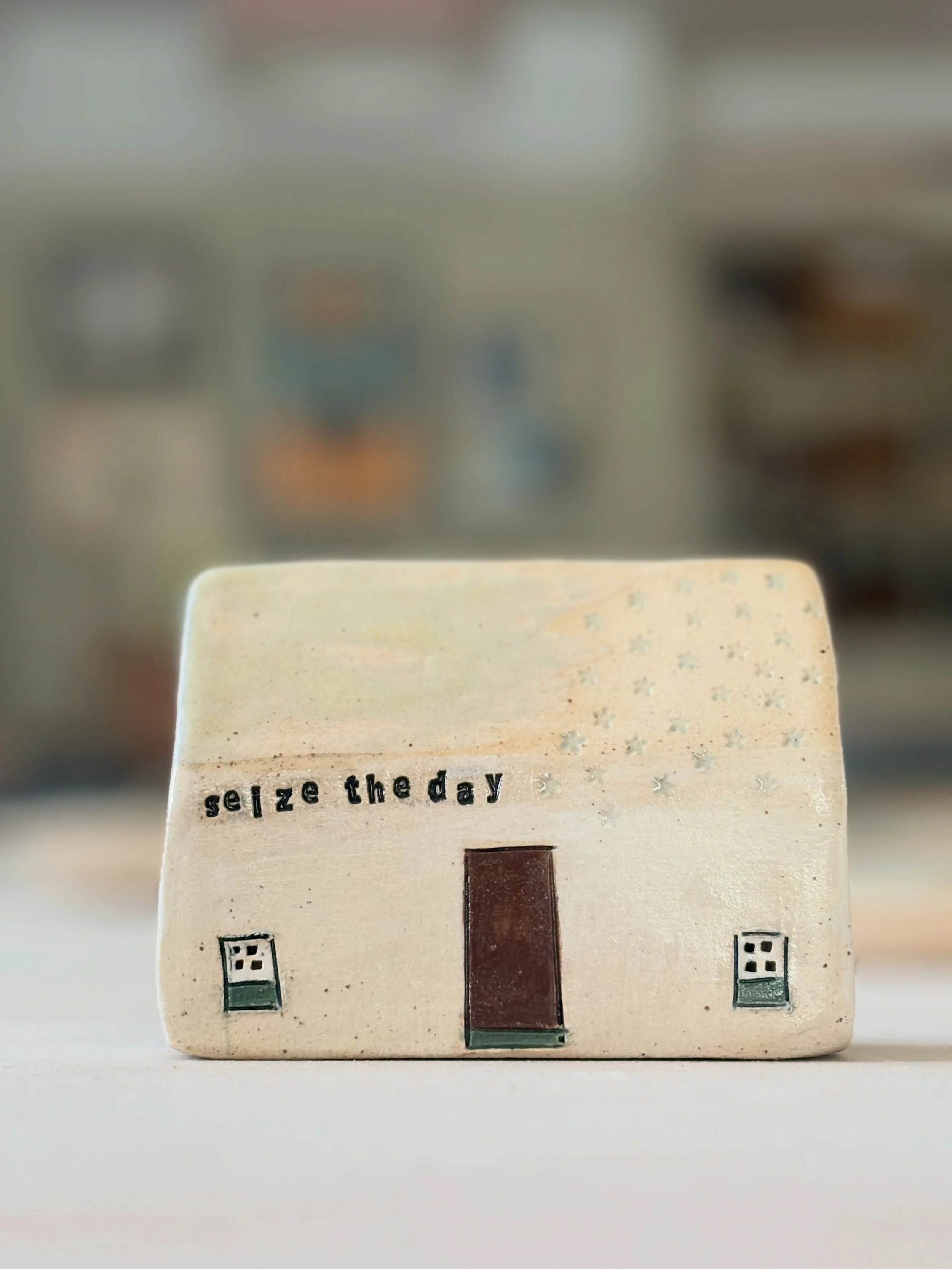 My online shop is now open. Seize the day&hellip;. Link to the shop in my bio and on stories. 
#amandabanhamceramics 
#seizethedey 
#clayhouses
#daysofsmallthings 
#apotterslife