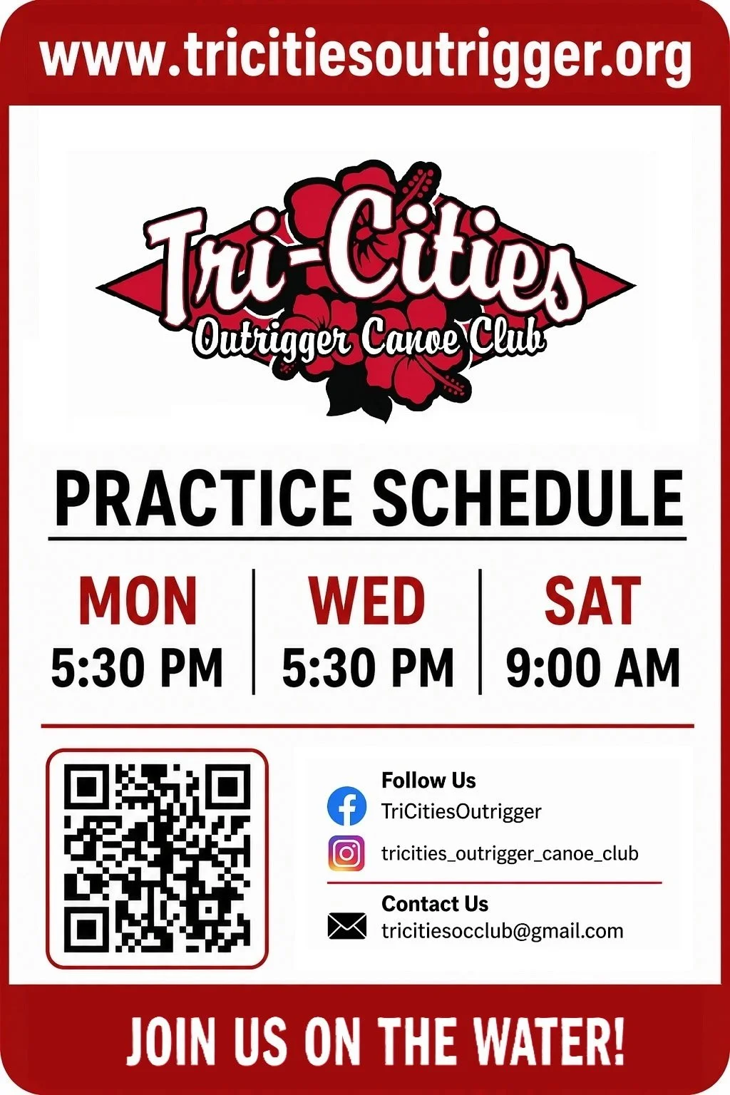 TCOCC Practice Schedule