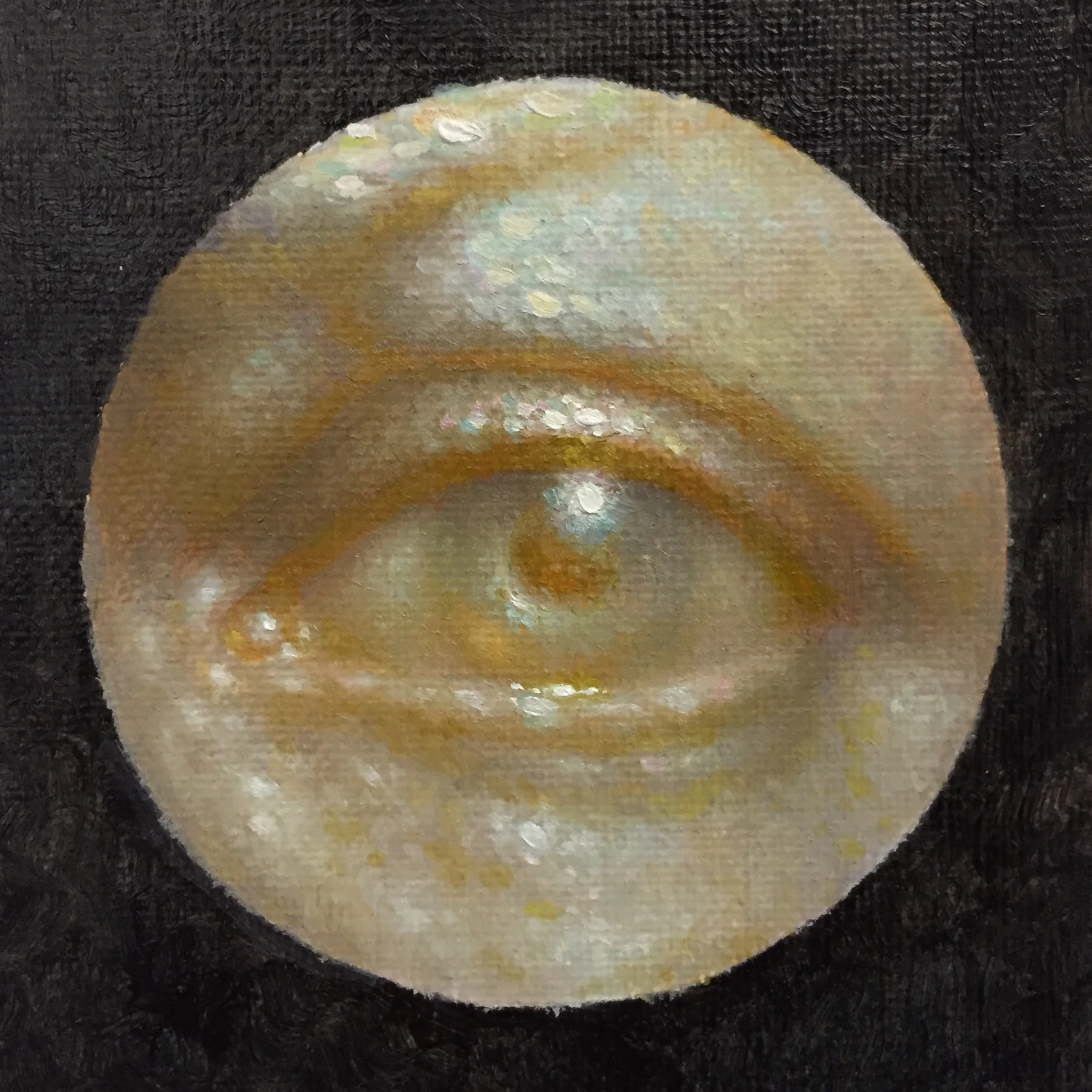   Nacre Voit   2017  oil on paper  3” x 3” 