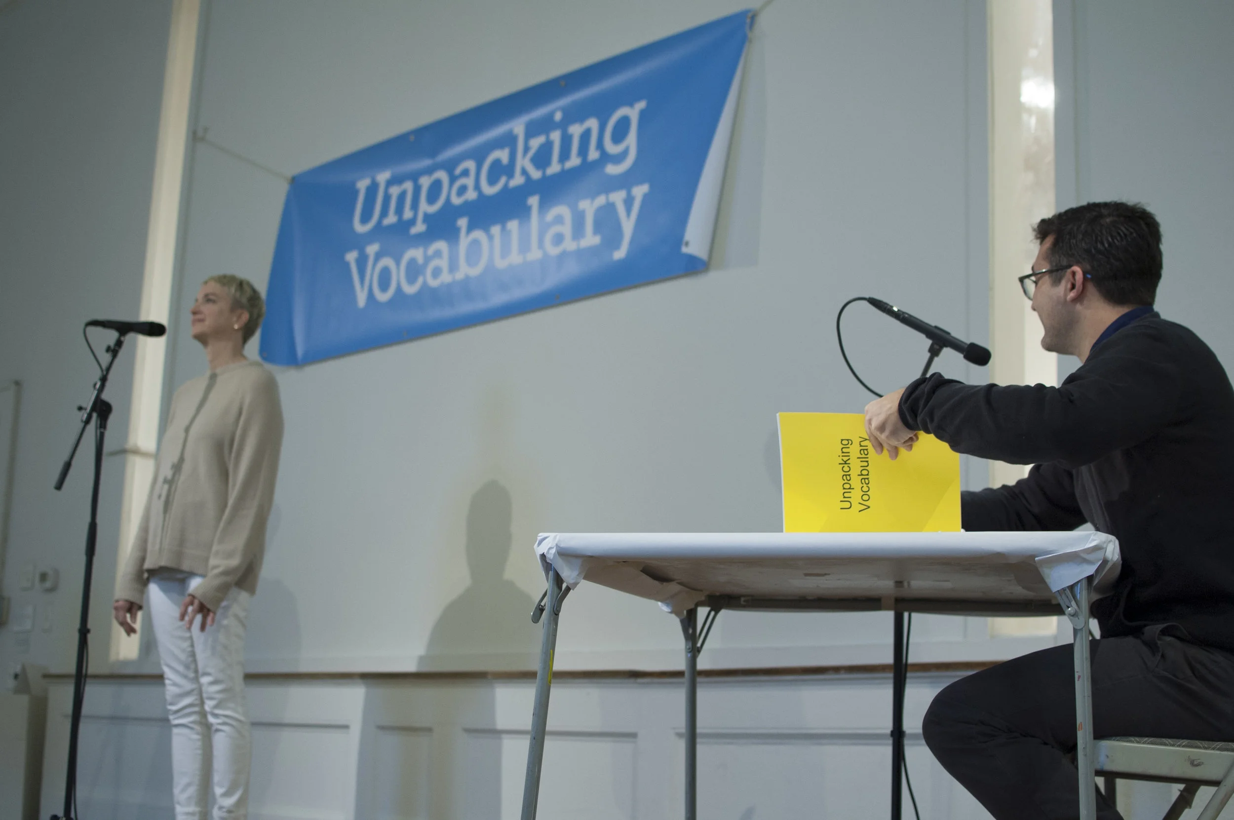 Unpacking Vocabulary , performance, Obstacle Course , New Art Center, Newton, MA, 2016 (Photograph: Ashley Wood)