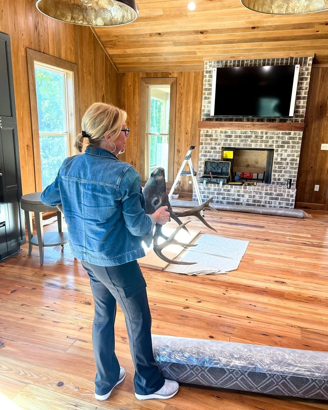 This was a first for me: 14 special animal mounts to be placed in addition to art and all the furnishings. They looked amazing! It was so nice to have a team of guys helping me. We completed a whole house installation out of town in one day!​​​​​​​​
