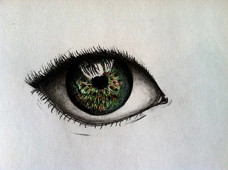 Colored pencil eye study