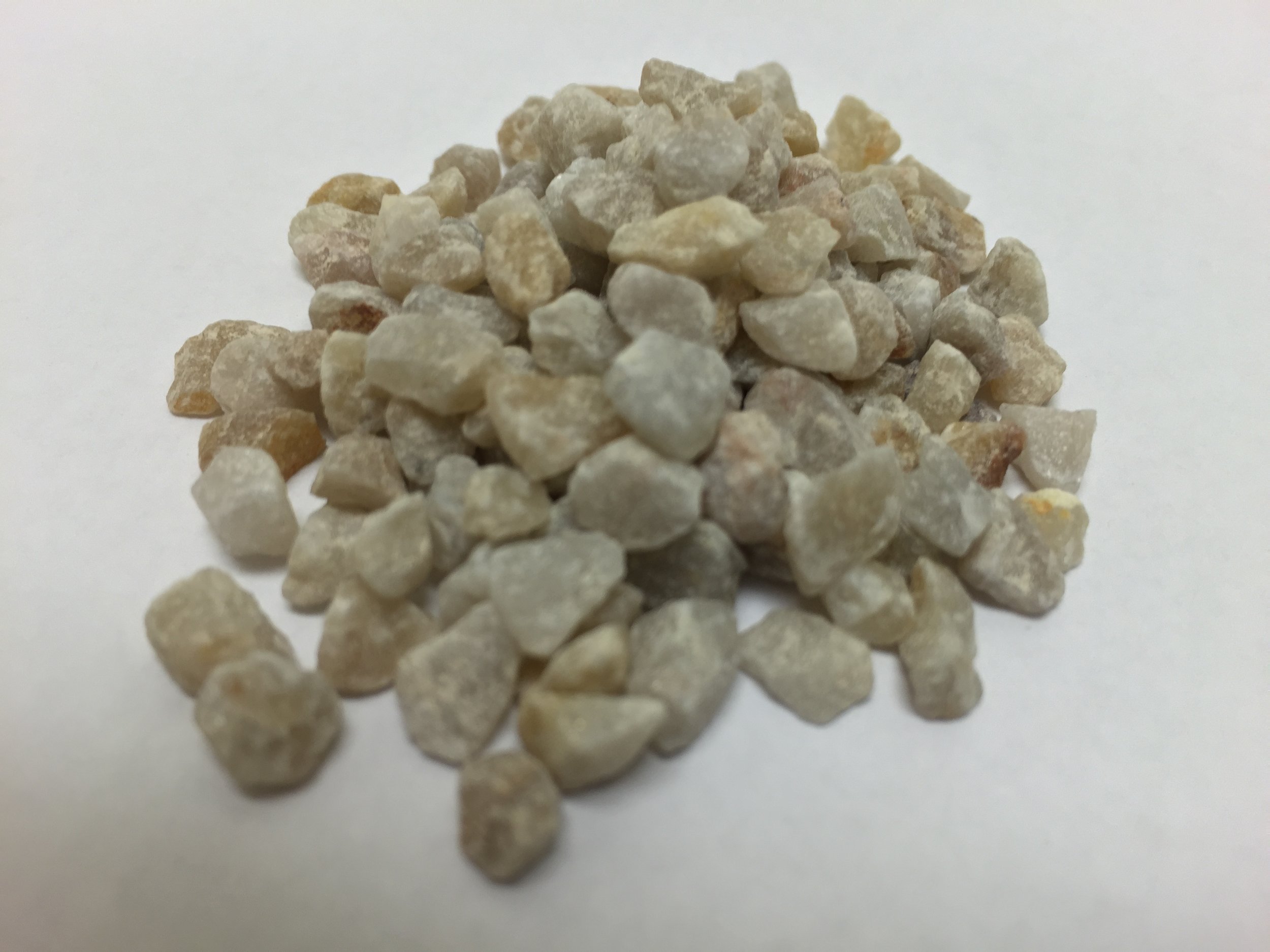 ANSI/NSF-61-2012 & AWWA Compliant Gravels #1/8 x 1/16, #1/4 x 1/8, #3/4, #3/8, #5/8 Other sizes also available Sub-Angular shape enhances filtration properties in multi-media under bedding Hardness of 6-8 Mohs Scale and <5% acid solubility (AWWAB100) Washed and Sieved to Exacting Specifications. 100lbs per 1 cubic foot