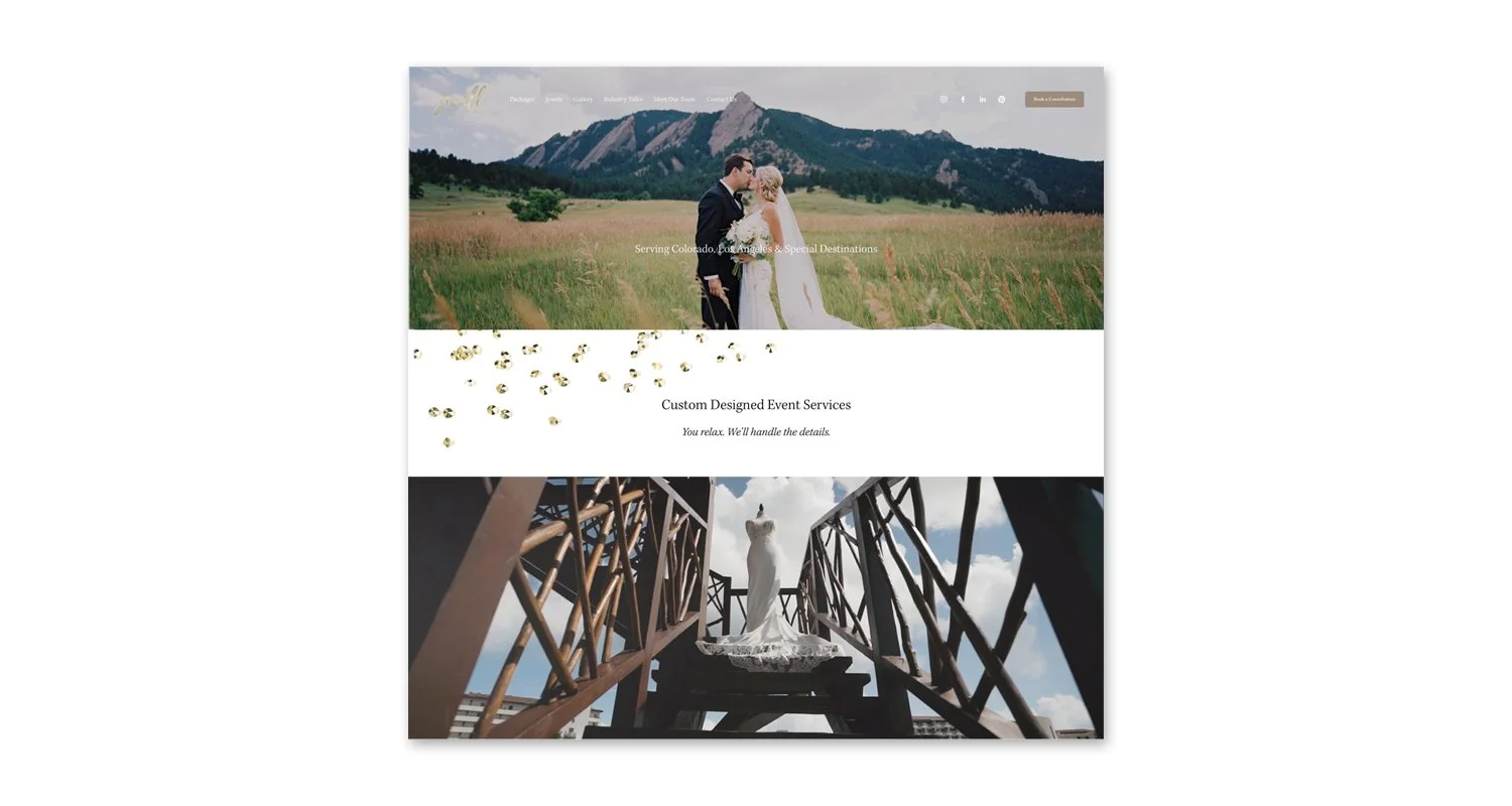 See the full site at Jewell Event Design , a beautifully redesigned video showcase for luxury weddings