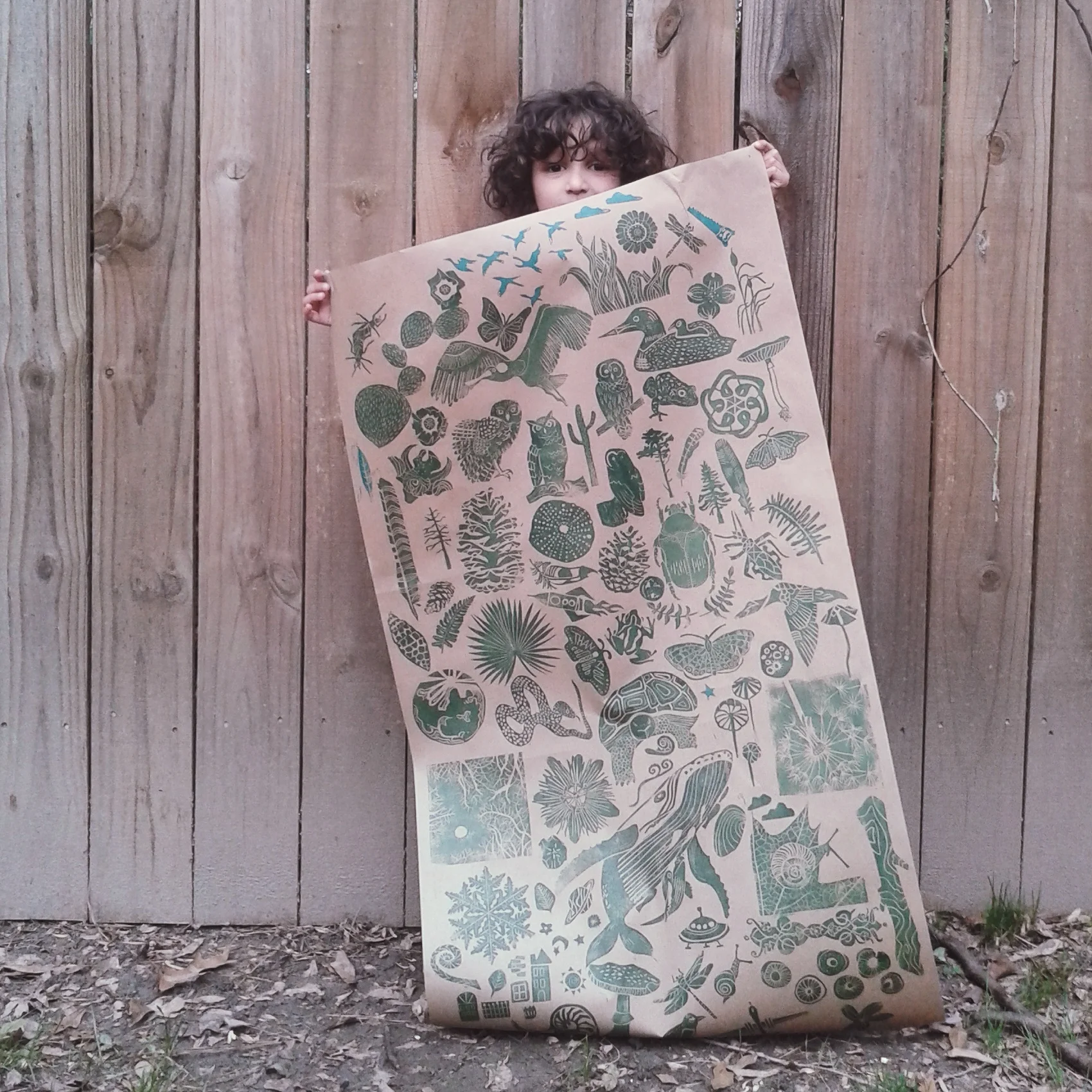 "forest by the yard" block print. 2015