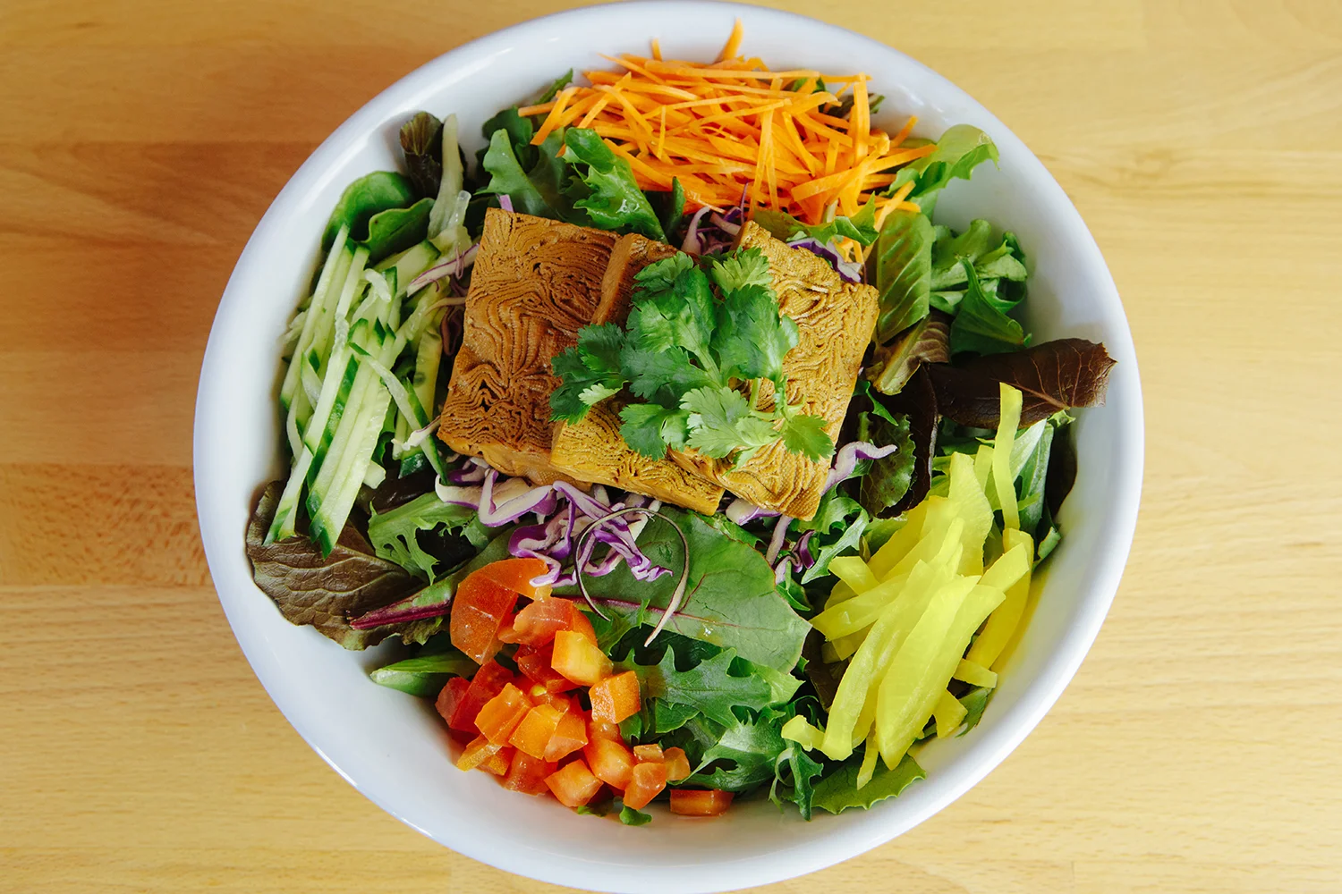 Mixed Greens with Five Spice Tofu