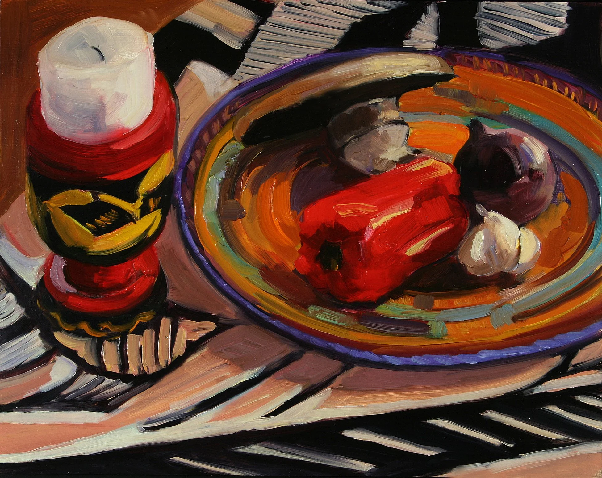Mexican Mud Cloth, oil on wood panel, 11" x 14"